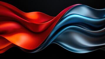 A red and blue wave with a red and blue ribbon photo