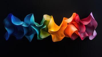A colorful piece of art with a black background photo