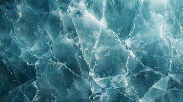 Crystalline ice chunks create an intricate mosaic of clear and blue shades, reflecting natural light and showcasing the artistry of frozen water in a cold environment. photo