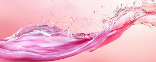 A splash of pink liquid against a soft gradient background. photo