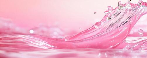 A smooth, pink water wave creating a serene and artistic atmosphere. photo