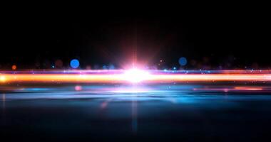 Abstract light rays creating a vibrant, futuristic atmosphere. photo