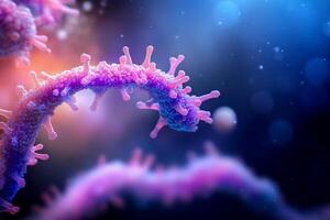 Abstract representation of microscopic structures with vibrant colors. photo