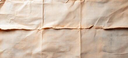 A wrinkled, aged paper surface with faded text and lines. photo