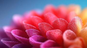 Close-Up of Vibrant Flower Petals with Dew Drops in a Colorful and Dreamy Background photo