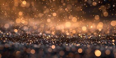 golden bokeh background with sparkles photo