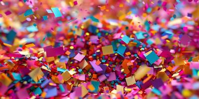 confetti background with colorful squares photo