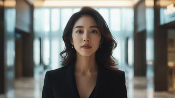 Elegant Woman In Modern Office Building Setting photo