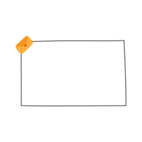 Modern Rectangular Frame with Folded Paper Edge png