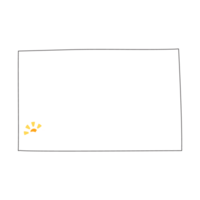 Minimalist Rectangular Frame with cloudy summer png