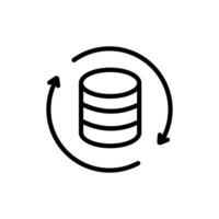 atabase sync icon on white background vector