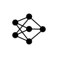 Neural network flat icon vector
