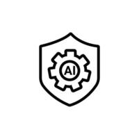 Data encryption outline icon vector