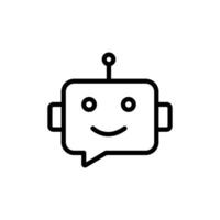 Chat bot outline icon vector