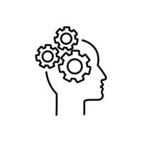 AI brain outline icon vector