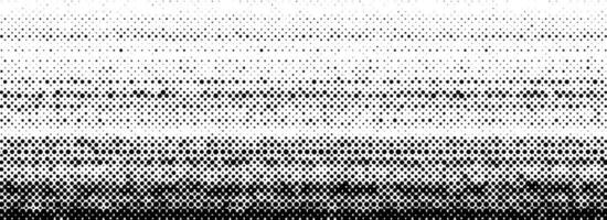 Grunge halftone scratched background. Fading grit noise texture. Dotted pop art sandy wallpaper. Retro pixelated backdrop. Anime or manga style comic overlay. Horizontal halfton glitch template vector