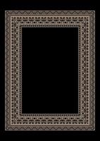 Gold rectangular Vertical Islamic Asian Kazakh national ornament frame. A4 format. Abstract Asian gold elements of the national pattern of the ancient nomads of the Kazakhs, Kyrgyz, Mongols, Uzbek vector