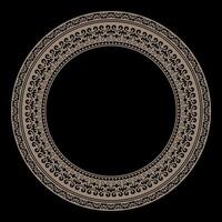 Decorative muslim Gold Round ornament frame. Elegant element for design in Eastern style, place for text. Gold circle border. Lace frame for invitations, greeting cards, plates, textiles, embroider vector
