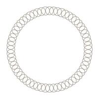 Gold Round frame with circular pattern in the form of spirals. Circle frame with abstract geometrical ornament. Elegant gold element for printing of cards, invitations, engraving, plates, embroider vector