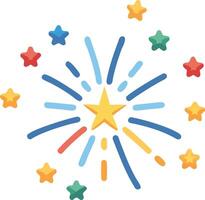 Festive Fireworks Burst Illustration on White Background vector