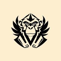 A balanced and symmetrical logo of a monkey vector