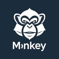 A logo design of a monkey constructed from clean geometric shapes vector