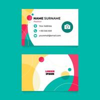 Name Card Design with Abstract Geometric Circle Composition vector