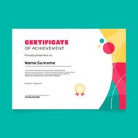 Certificate Template Design with Colorful Circular Background vector