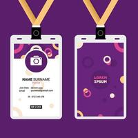 ID Card Design with Abstract Circular Graphic Theme vector