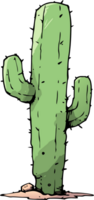 Cartoon Cactus Illustration, Green, Desert Vibes. png