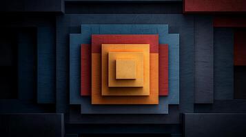 Abstract geometric squares, layered design, dark background, website banner photo