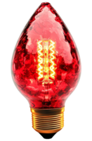 A red light bulb with a gold base png