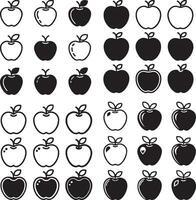 coloring page apple line art vector