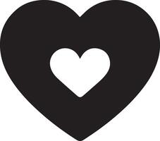 silhouette heart on black background vector
