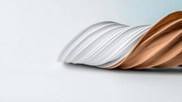 Abstract swirling beige and white forms on white background photo
