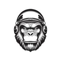 Space Monkey with helmet vector