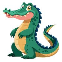 Cute and Happy Crocodile Character with a Cheerful Expression in a Fun and Playful Pose vector
