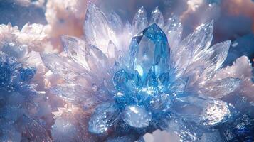 ultra detailed illustration showcases complex anatomy of human tears in mesmerizing way. Crystalline structures and blue hues highlight emotional significance of every drop photo