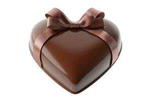 A beautifully crafted heart-shaped chocolate box adorned with a satin ribbon, perfect for gifting on special occasions. photo