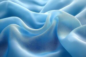 Delicate waves of soft blue fabric create a serene and calming atmosphere. photo