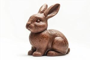 A charming brown rabbit figurine, perfect for home decor or Easter celebrations. photo