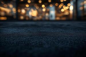 An abstract view of a textured surface with soft bokeh lights creating a warm atmosphere. photo