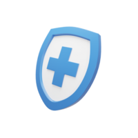 Perspective 3D Render of Shield with First Aid Sign png