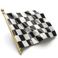 A vibrant checkered flag waving, symbolizing victory and the excitement of racing. photo