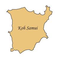 koh samui island map vector