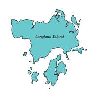 Langkawi island map design vector