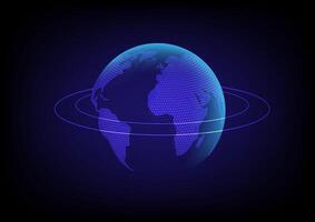 Abstract background with global futuristic map vector