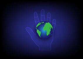 Abstract background with map global in hand vector