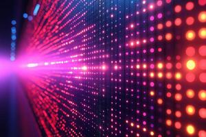 A vibrant display of colorful dots in purple, pink, and orange, creating a dynamic visual effect. photo