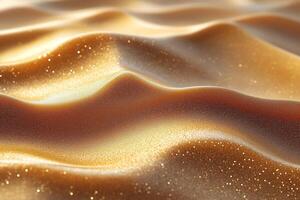 Golden waves of shimmering sand create a tranquil and enchanting atmosphere. photo